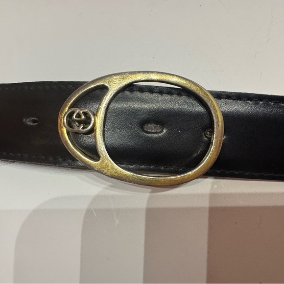 Vintage Gucci GG Logo Buckle Leather Belt - Replacement Strap - Auth Buckle 42” main image 9